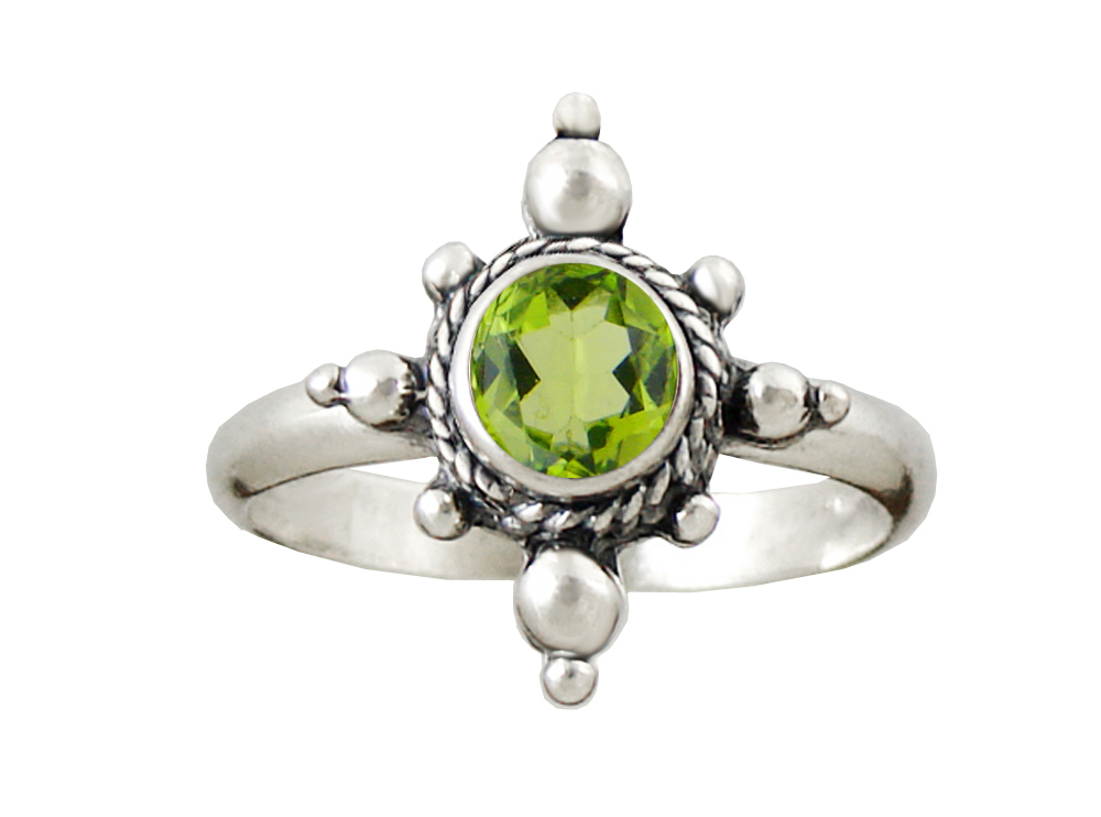 Sterling Silver Gemstone Ring With Peridot Size 5